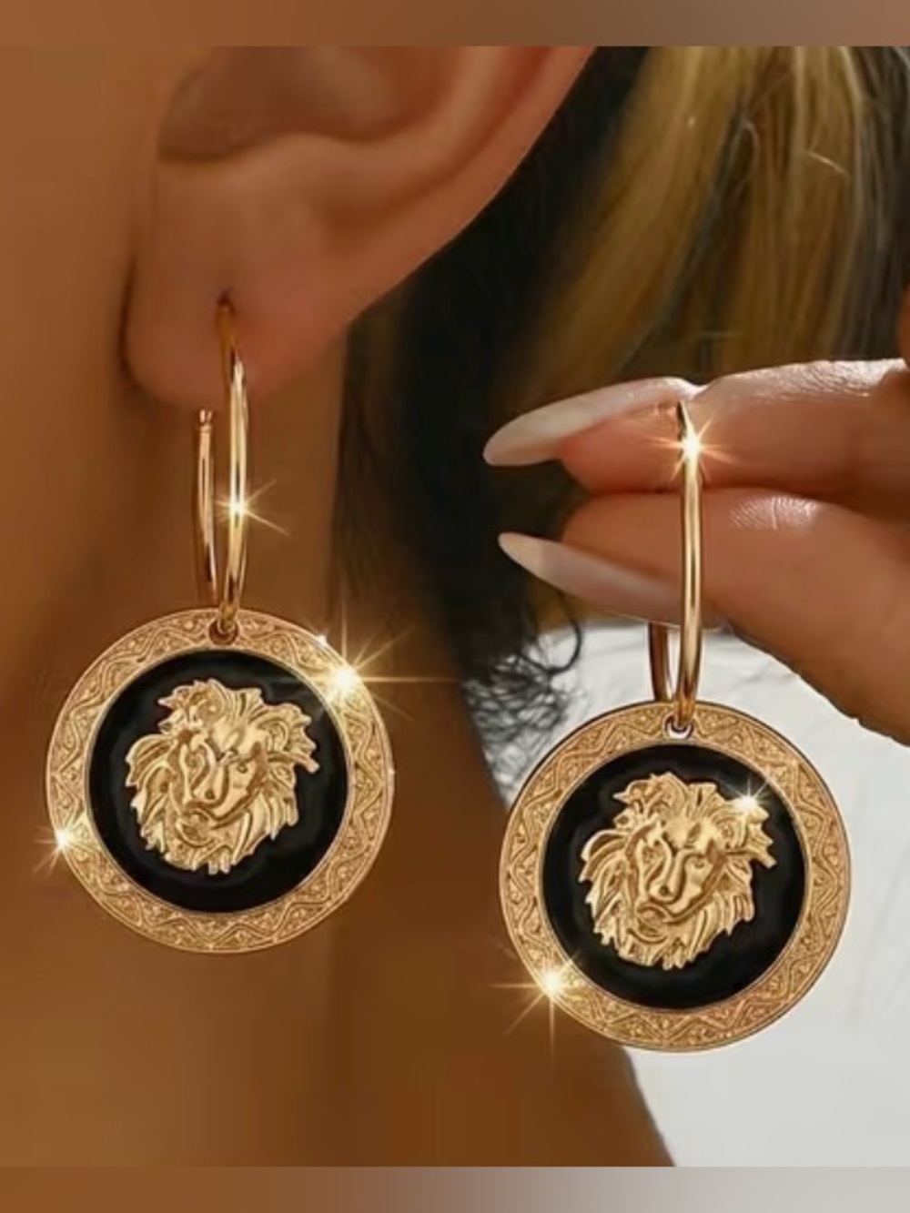 Versace-inspired statement hoop earrings